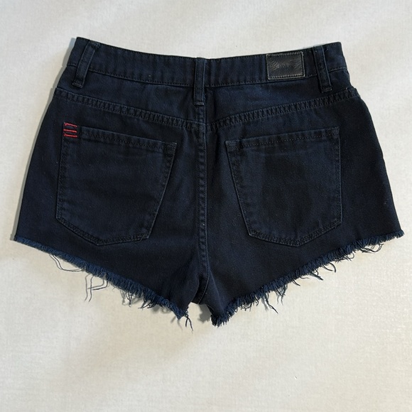 Anthropolpgie BDG High Rise Dree Embroidered Black Denim Shorts - Picture 7 of 15